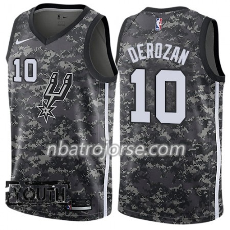 Barn San Antonio Spurs Tröja DeMar DeRozan 10 Nike City Edition Svart Swingman